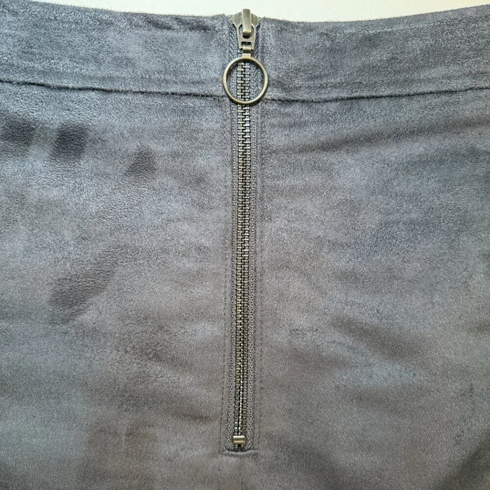OLD NAVY Faux Suede Gray Mini Skirt 8